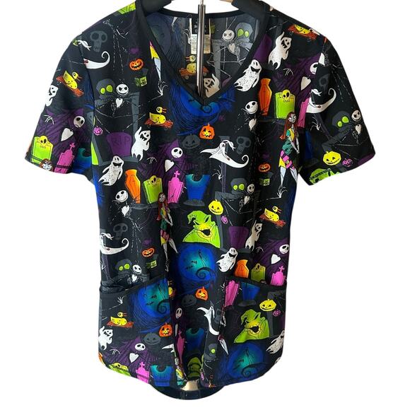 Disney Tops - Disney Tim Burtons The Night before Elm Street womens size Small scrub top